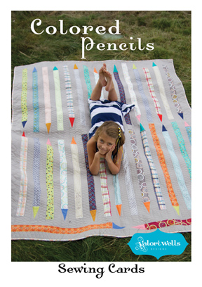 colored pencils quilt sewing card pattern